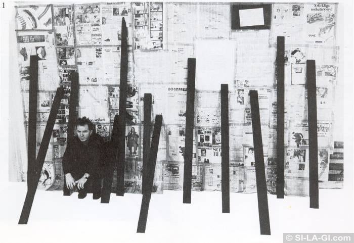 Wailing Wall [Siratófal] - Newspapers, painted wood, Xerox - 230 x 400 cm – 1981